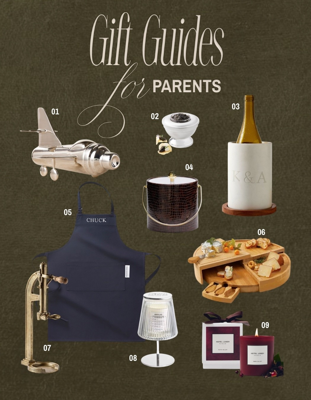 Gift guides for parents!

Gift ideas for mom, dad gifts, father in law gifts, mother in law, Christmas gift ideas for parents, grill, home gift ideas, creative gifts, kitchen, cooking, host holiday