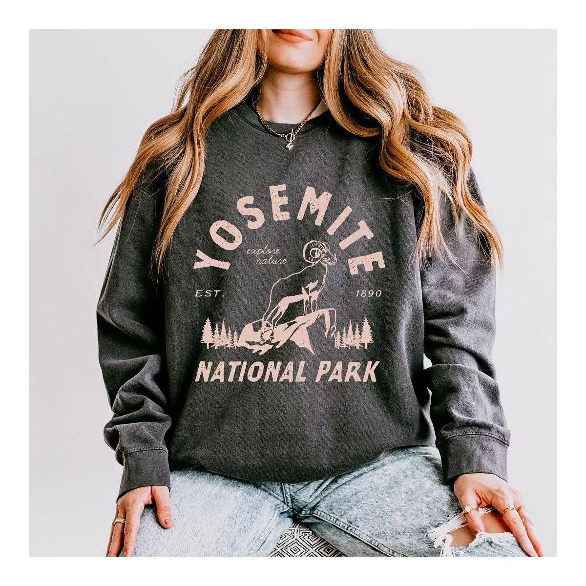 Simply Sage Market Women's Lightweight Garment Dyed Graphic Sweatshirt Guess What Flowers | Target