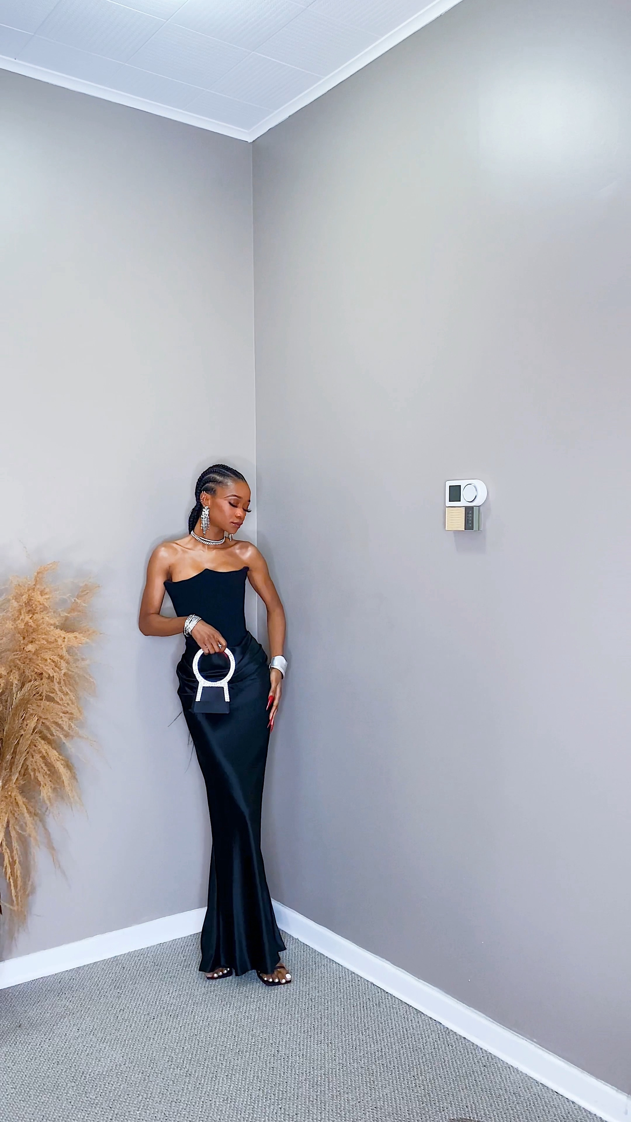 sachin and babi light blue dress House of CB Black Persephone Strapless Corset Woven Maxi Dress
