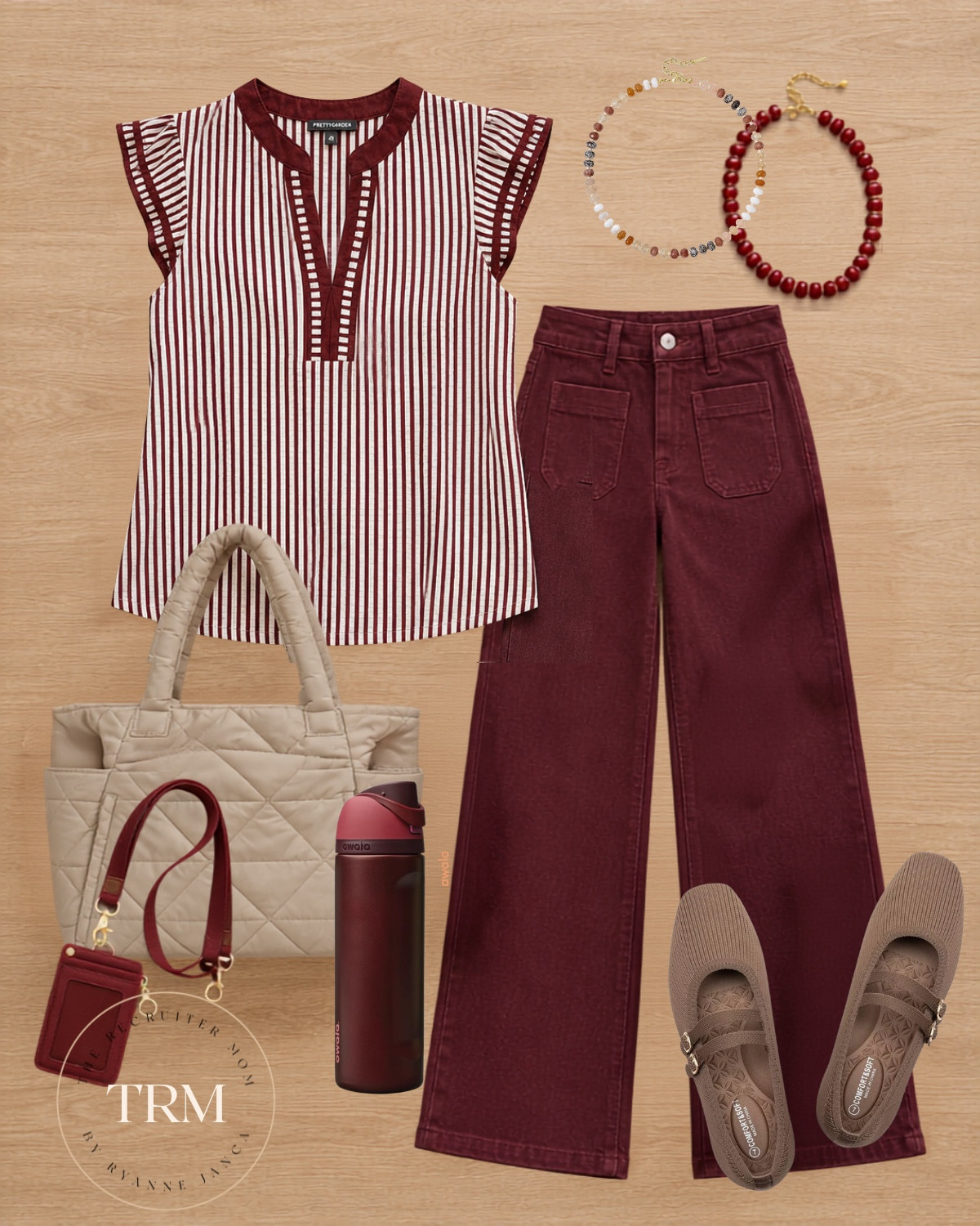 Burgundy Casual work outfit great for teachers and more casual offices. #teacheroutfit #businesscasual 

 #LTKSeasonal #LTKWorkwear
