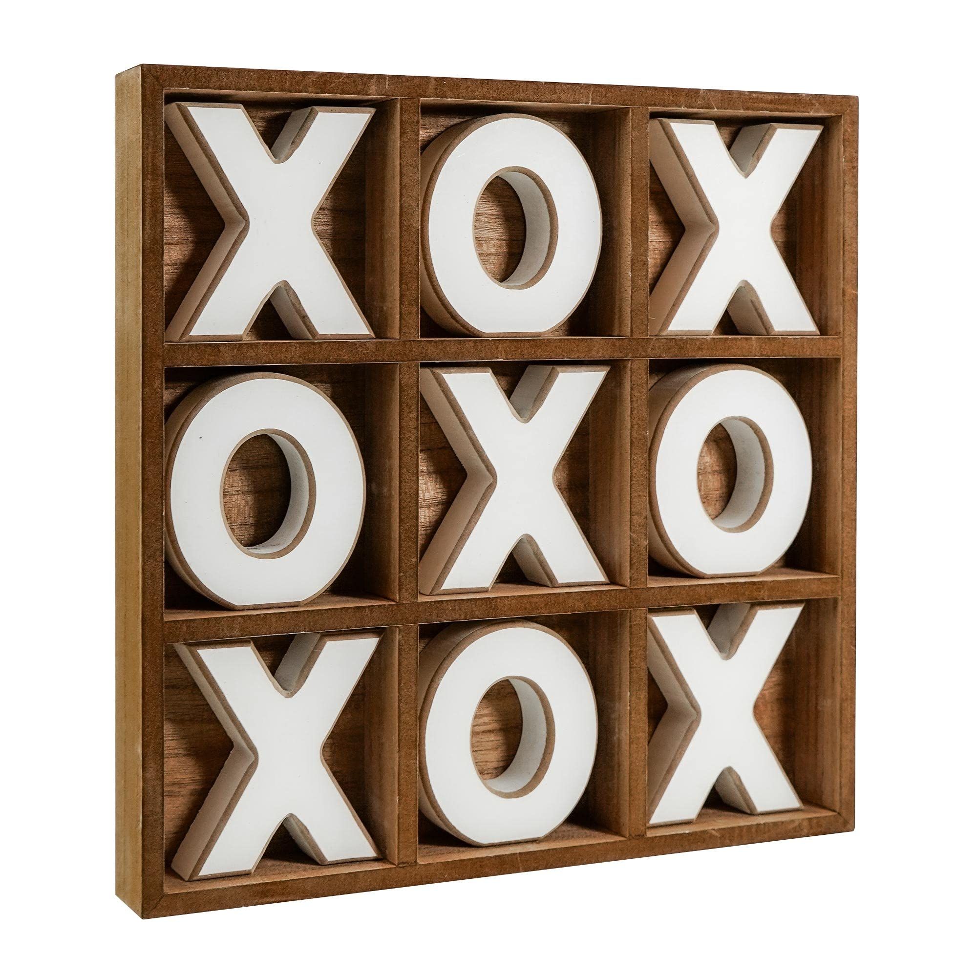 Wood Tic Tac Toe Board Game Set Rustic Tabletop Decor for Family, Kids, Adults, Living Room Coffee T | Amazon (US)