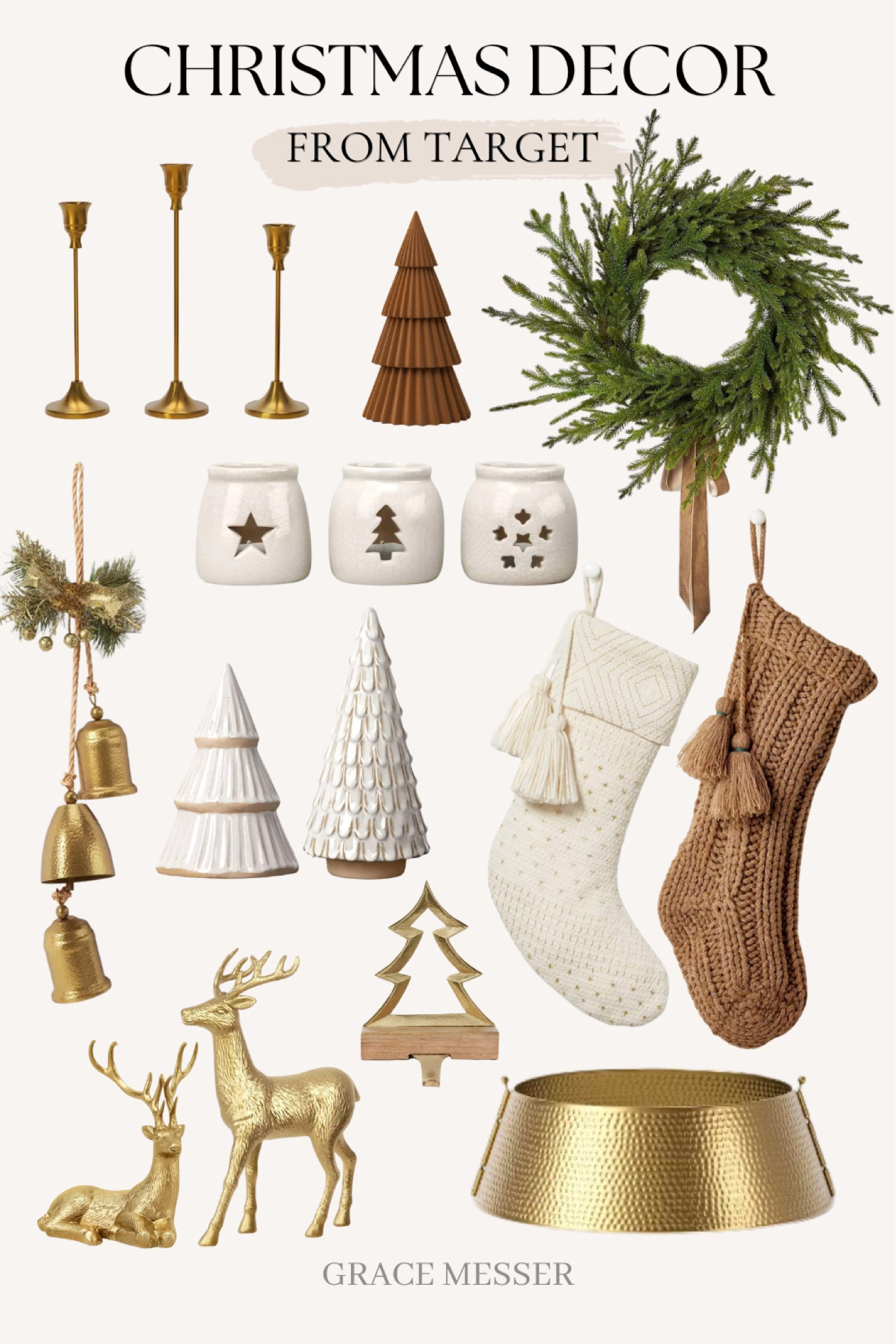 Neutral Christmas decor from Target!🤍 #traditionalchristmas #targetstyle #targethome #neutralchristmas #whitechristmasdecor #christmasdecor #wreath #christmasbells #neutralhomedecor #threshold #studiomcgee #goldchristmas

#LTKhome #LTKHoliday #LTKSeasonal