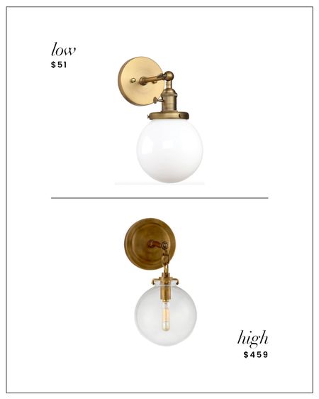 High /Low : Small Globe Sconce Lighting 

#LTKHome #LTKFindsUnder100