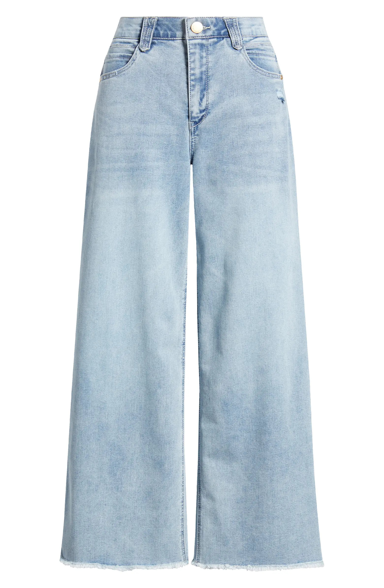 Wit & Wisdom 'Ab'Solution Skyrise Frayed Ankle Wide Leg Jeans | Nordstrom | Nordstrom
