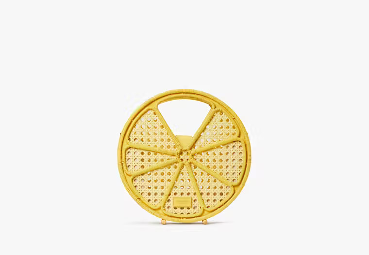 Lemon Drop Rattan Top-Handle Bag | Kate Spade (US)