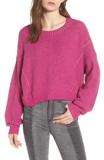 Women's Bp. Plaited Drop Shoulder Sweater, Size XX-Small - Pink | Nordstrom