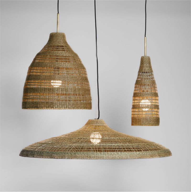 Nossa Natural Woven Pendant Lights | Crate & Barrel | Crate & Barrel