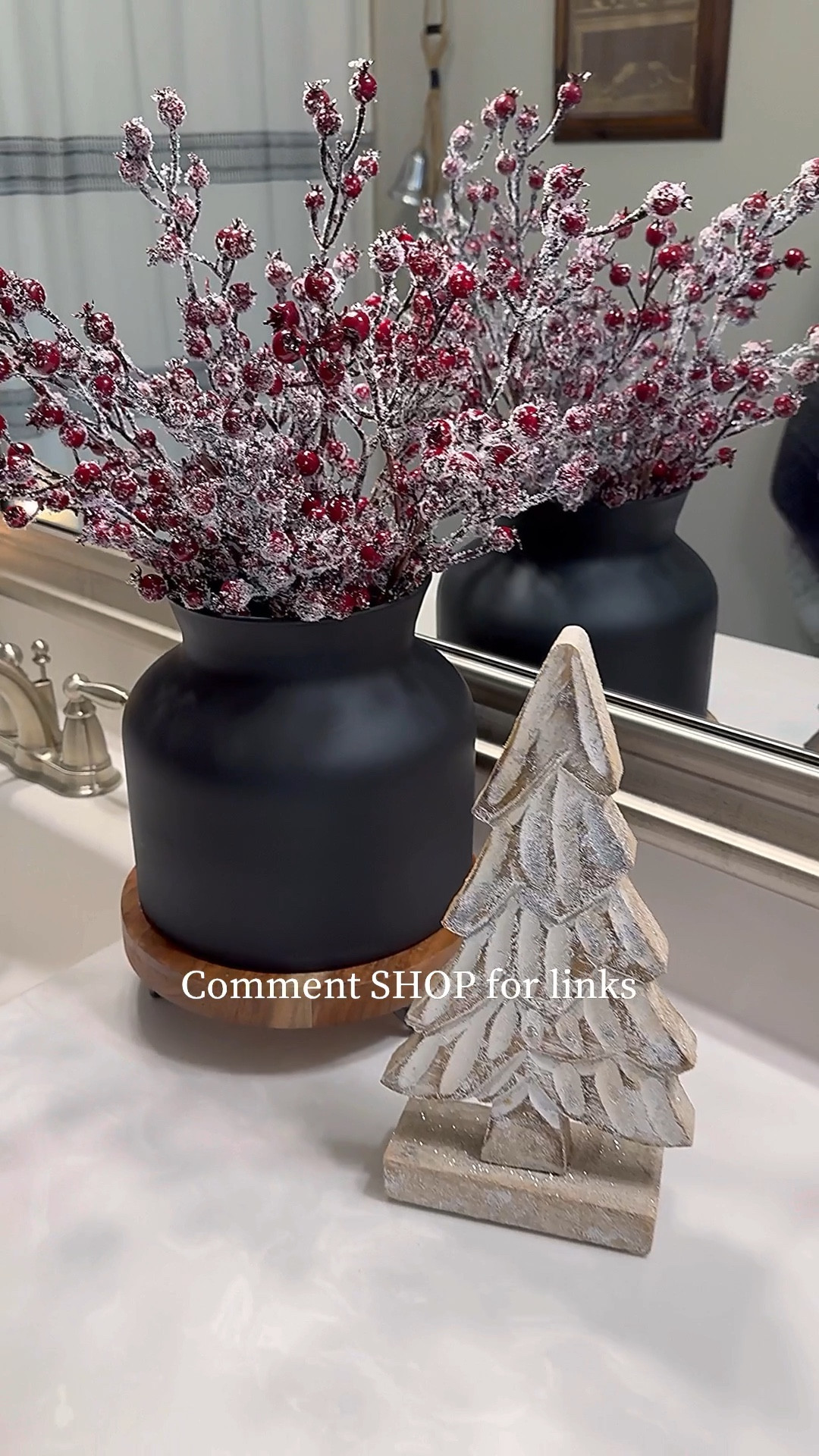 Holiday Guest Bath

Just a few festive touches will welcome your guests with holiday cheer!!

Frosted berry stems, black vase, wood Christmas trees, pedestals, bath towels, Turkish hand towel, hanging bells, brushed nickel towel shelf

The soap and lotion dispensers are from The Polished Jar. Link is in my bio.



#LTKSeasonal #LTKHoliday #LTKhome