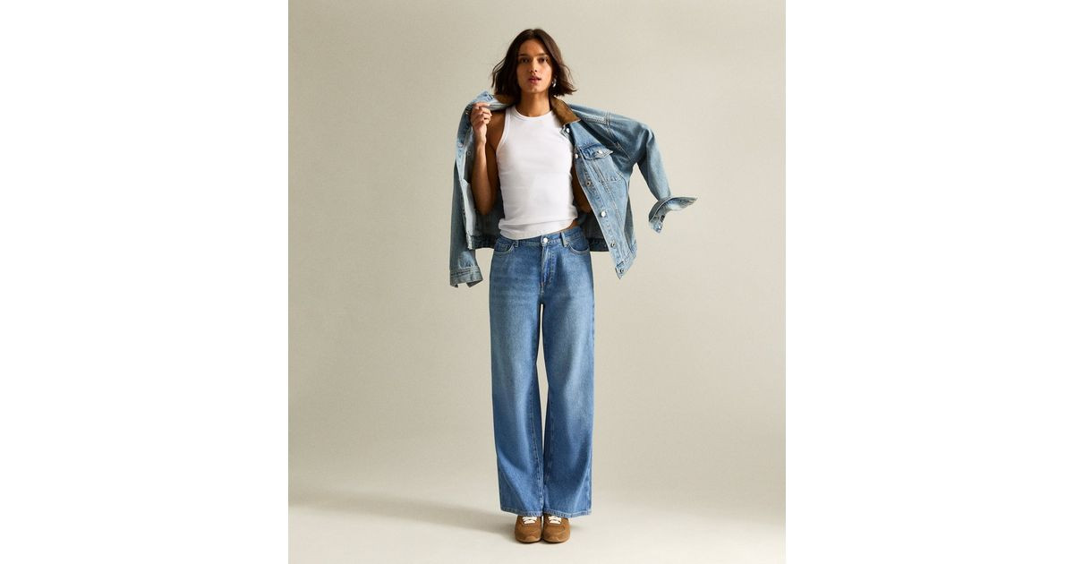 Blue Elasticated Waist Wide Leg Jeans | New Look | New Look (UK)