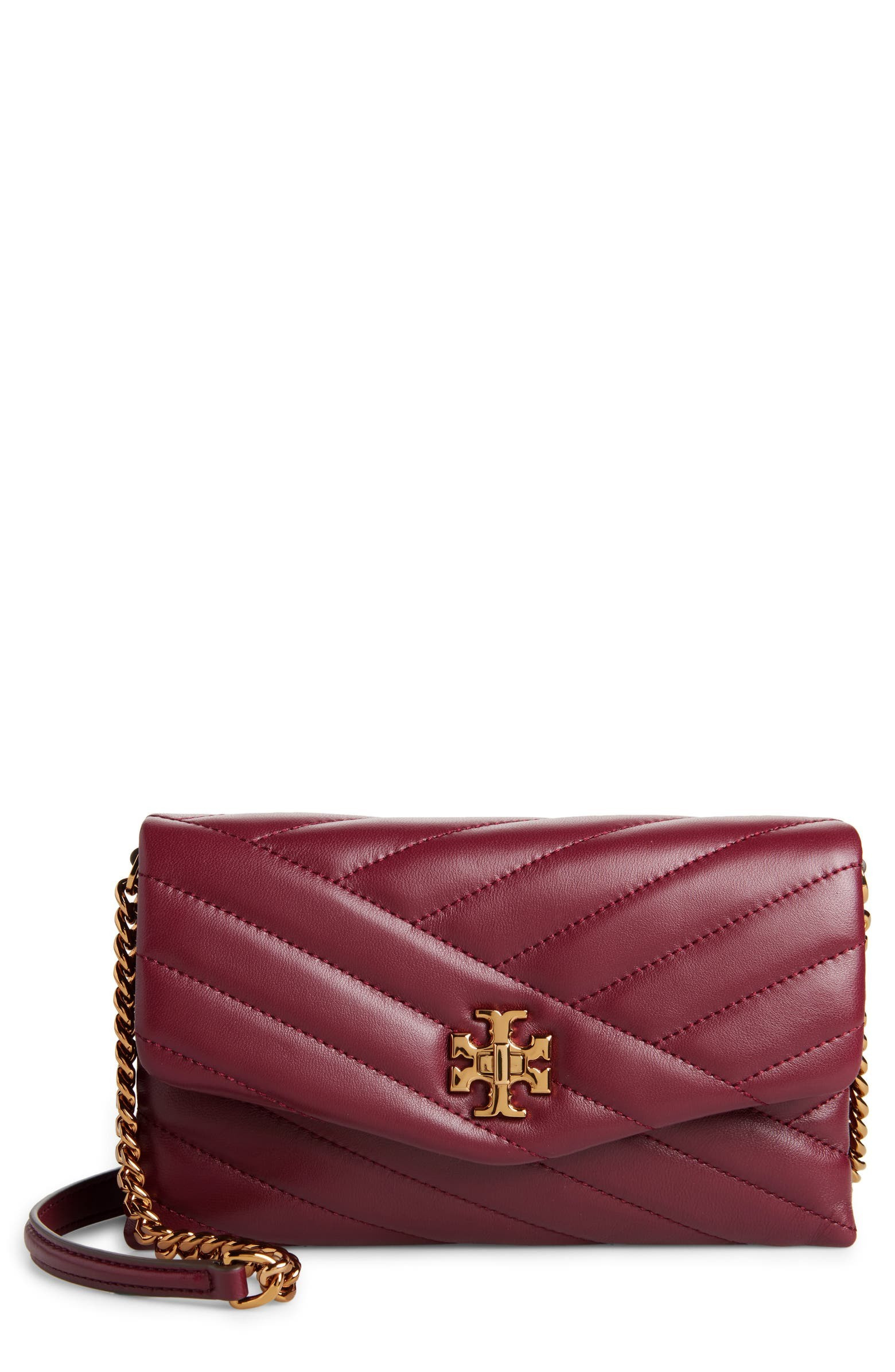 Kira Chevron Quilted Leather Wallet on a Chain | Nordstrom
