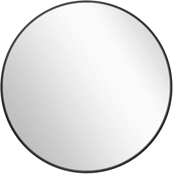 IPOUF Black Round Wall Mirror 42 inch for Entryways, Washrooms, Living Rooms | Amazon (US)