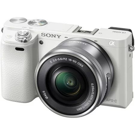 Sony Alpha a6000 Mirrorless Interchangeable-lens Camera w/ 16-50mm lens - White | Walmart (US)