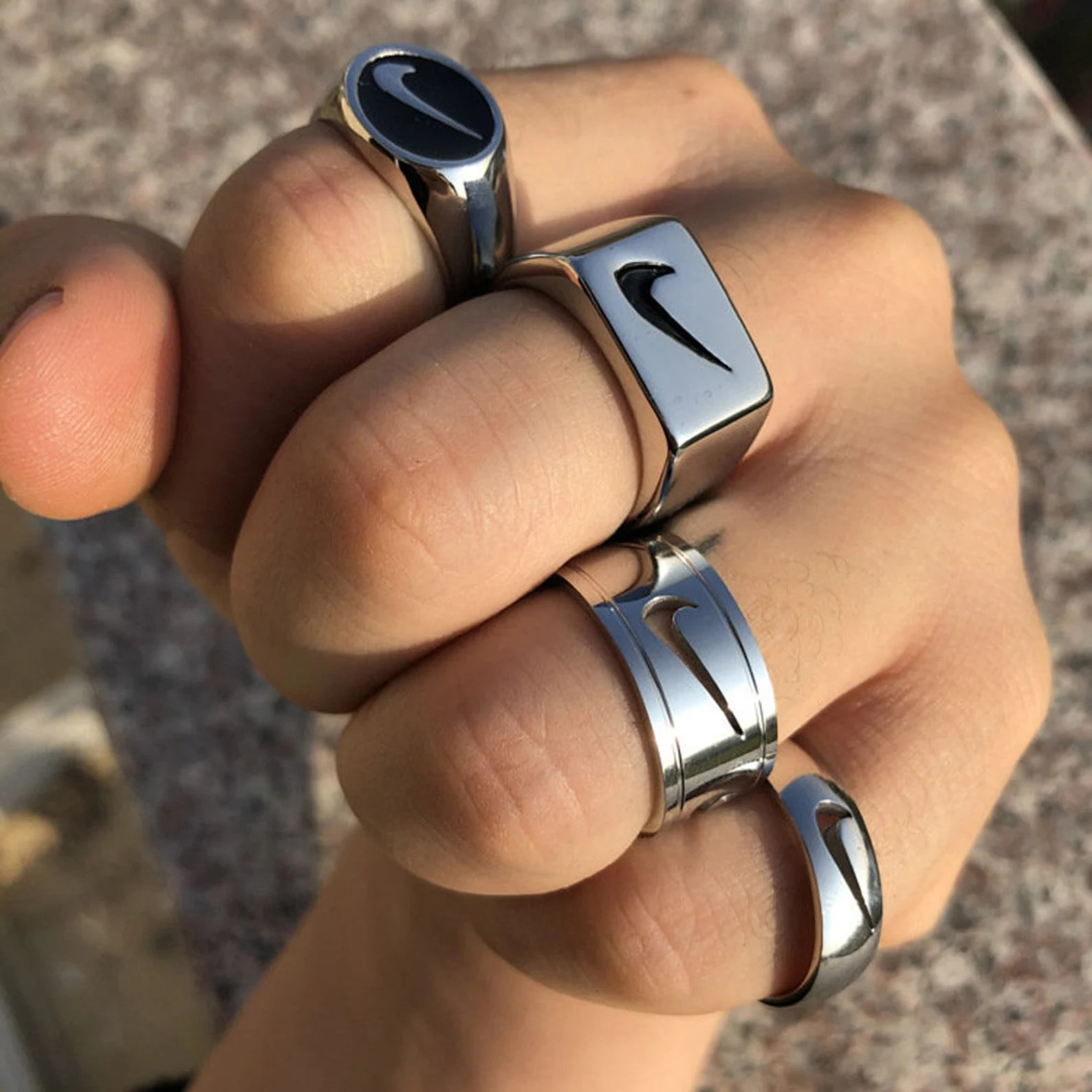 Silver Nike Ring Silver Nike Swoosh Signet Ring Vintage | Etsy | Etsy (US)