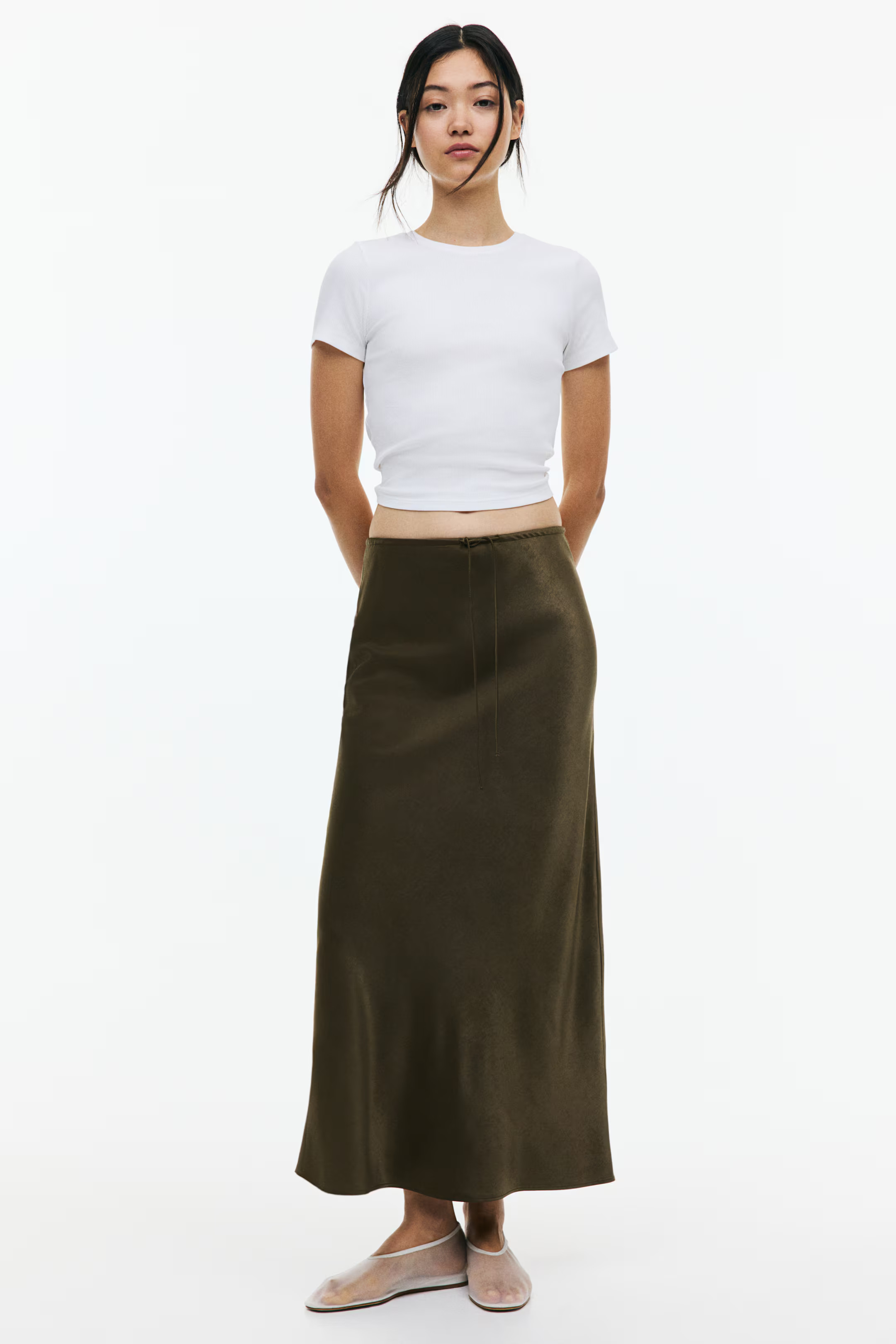 Satin Skirt with Drawstring | H&M (US + CA)