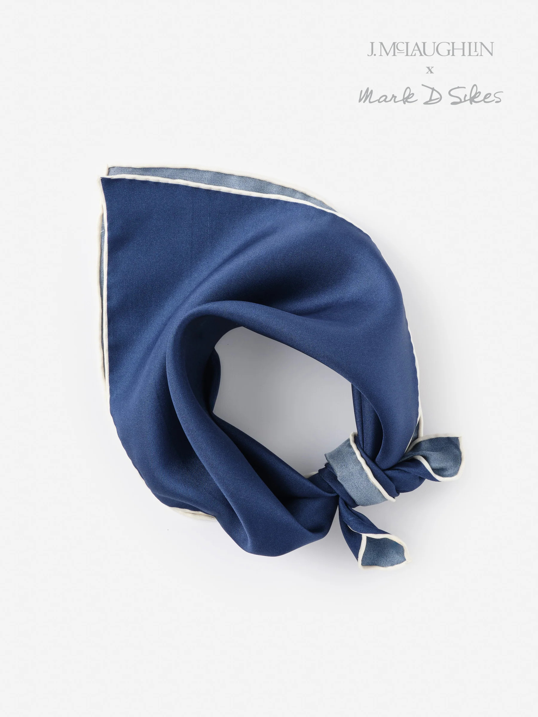 White/Navy Solid Xani Silk Scarf | Women's Scarves | J.McLaughlin | J.McLaughlin