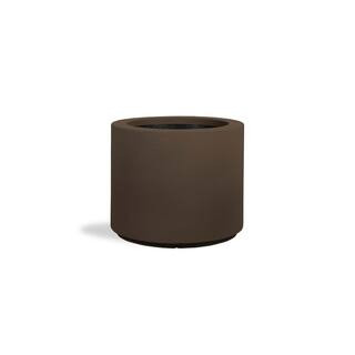 Baja Round 23 in. x 19 in. Chocolate Brown Composite Planter | The Home Depot