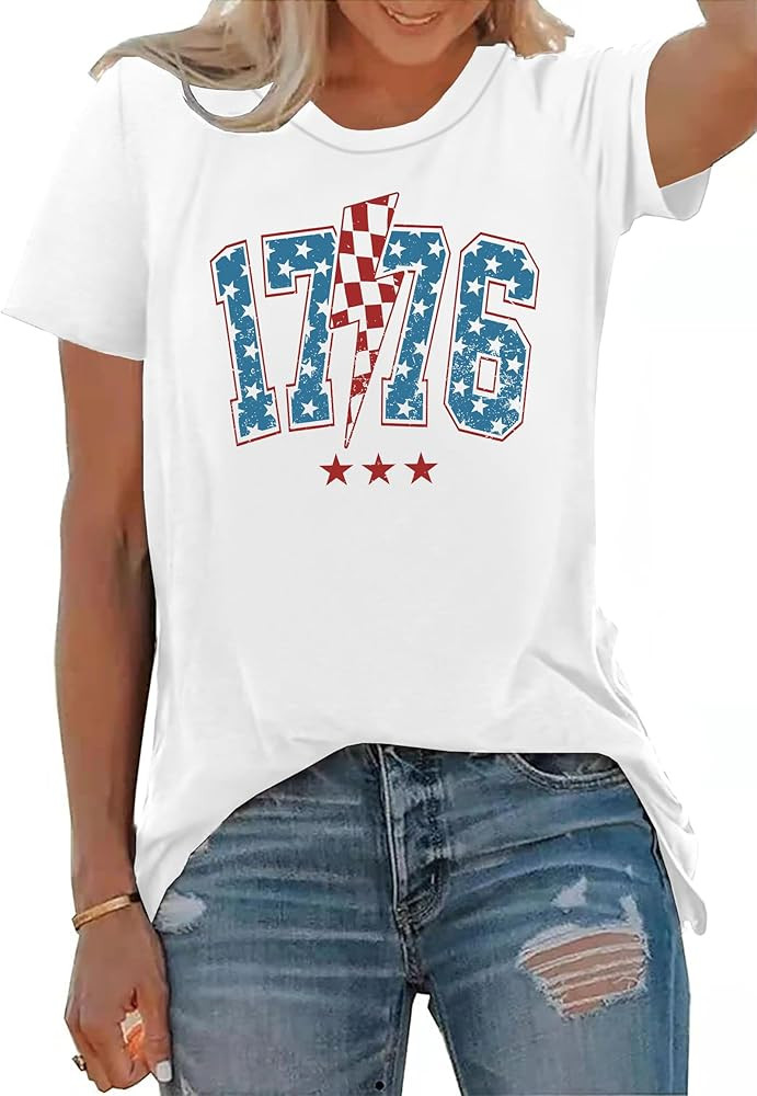 American Flag Heart Shirts for Women 4th of July T-Shirt Graphic Patriot Tee USA Flag Shirt Tops | Amazon (US)