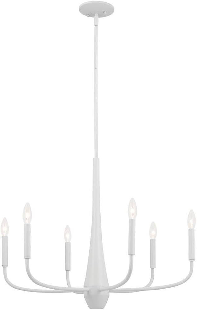 KICHLER Deela 28 Inch 6 Light Chandelier in White | Amazon (US)