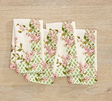 Monique Lhuillier Garden Trellis Napkins - Set of 4 | Pottery Barn (US)