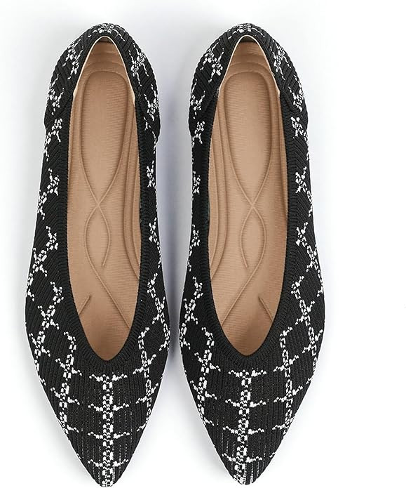 Women's Flats Shoes Pointed Toe Knit Ballet Comfortable Dressy Slip On Flat | Amazon (US)