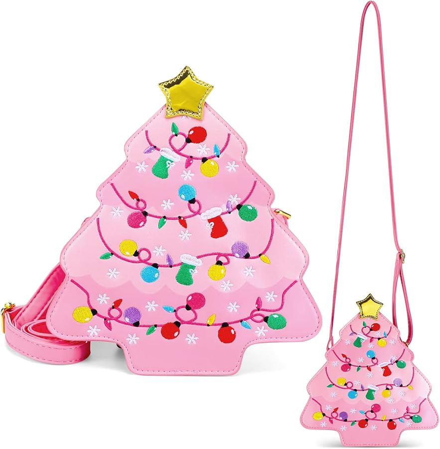 Christmas Tree Crossbody Purse for Women Handbags Cute Purse Decorated Xmas Tree Shoulder Bag for... | Amazon (US)