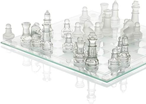 SRENTA 10" Fine Glass Chess Game Set, Solid Glass Chess Pieces with Padded Bottom, Crystal Chess ... | Amazon (US)