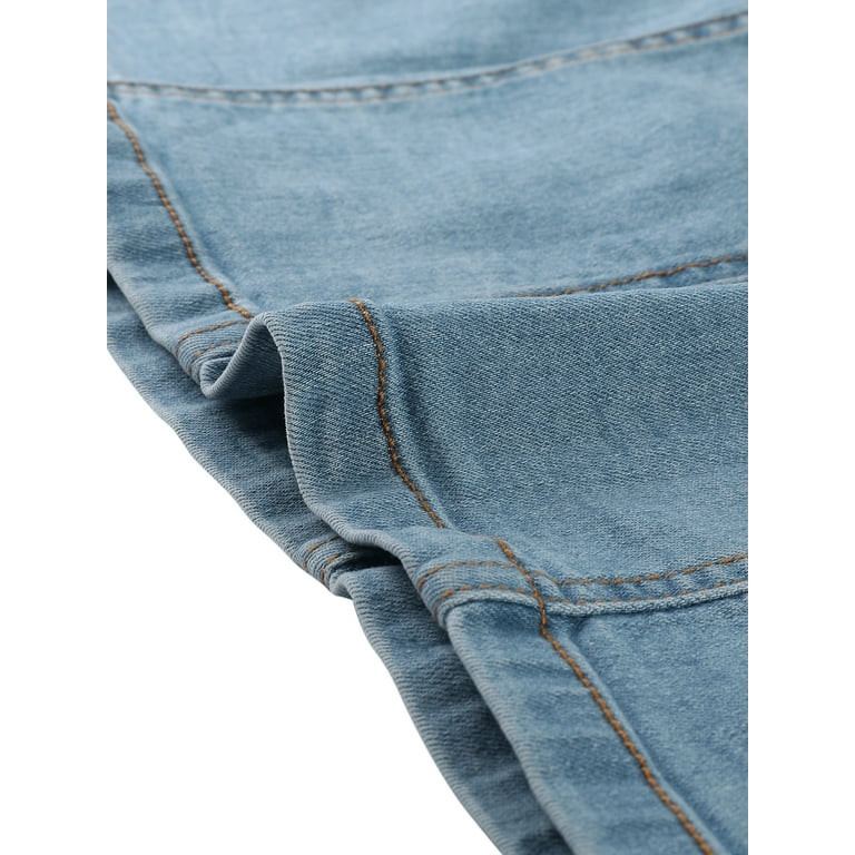 Unique Bargains Women's 3/4 Sleeve Button Down Casual Denim Shirt Dress | Walmart (US)