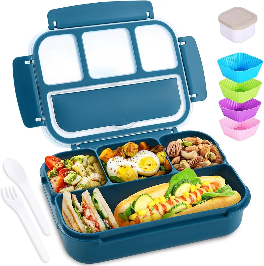 shell and turtle Bento Box Adult Lunch Box, Kids Lunch Containers for School with 4 Compartments,... | Amazon (US)
