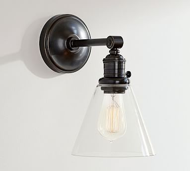 Custom Straight Arm Flared Glass Sconce | Pottery Barn (US)