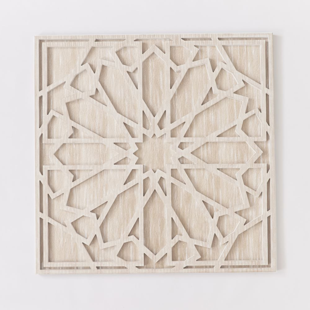 Graphic Wood Wall Art - Whitewashed (Square) | West Elm (US)
