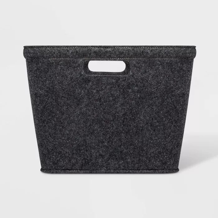 Medium Felt Basket with Stitching Dark Gray 10.5"x14" - Project 62™ | Target