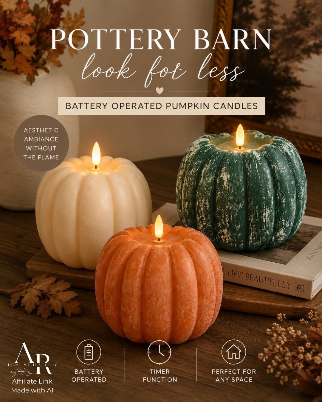 Brighten up your fall decor with these flameless pumpkin candles! Perfect for autumn vibes. #falldecor #autumn

#LTKHome #LTKSeasonal