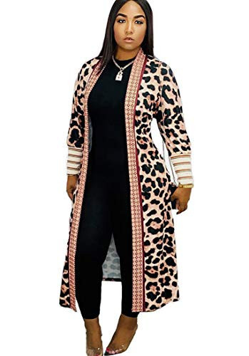 Leopard Printed Long Cardigans Lightweight - Womens Casual Open Front Cardigan S | Amazon (US)