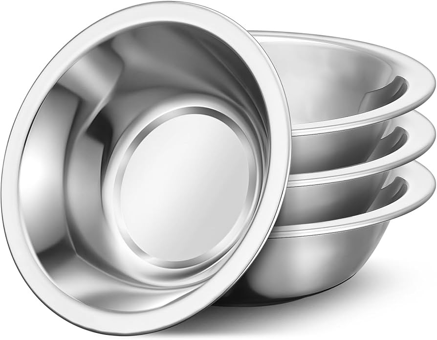 304(18/8) Stainless Steel Mixing Bowls for Kitchen, 4 Pack 6.3" 13.67 fl.oz Metal Mixing Bowls Se... | Amazon (US)