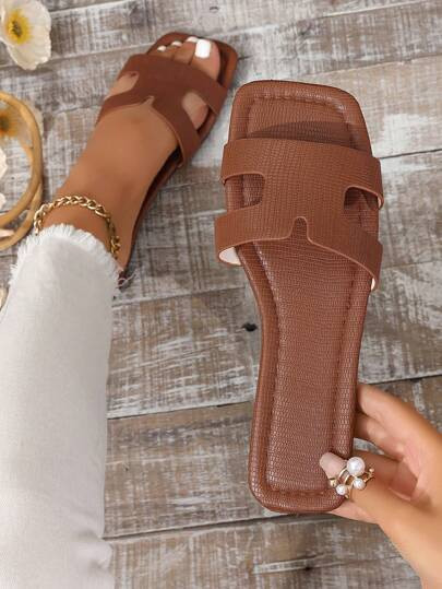 Nuevas sandalias tipo chanclas con correa de primavera/verano en forma de H para mujeres, con est... | SHEIN