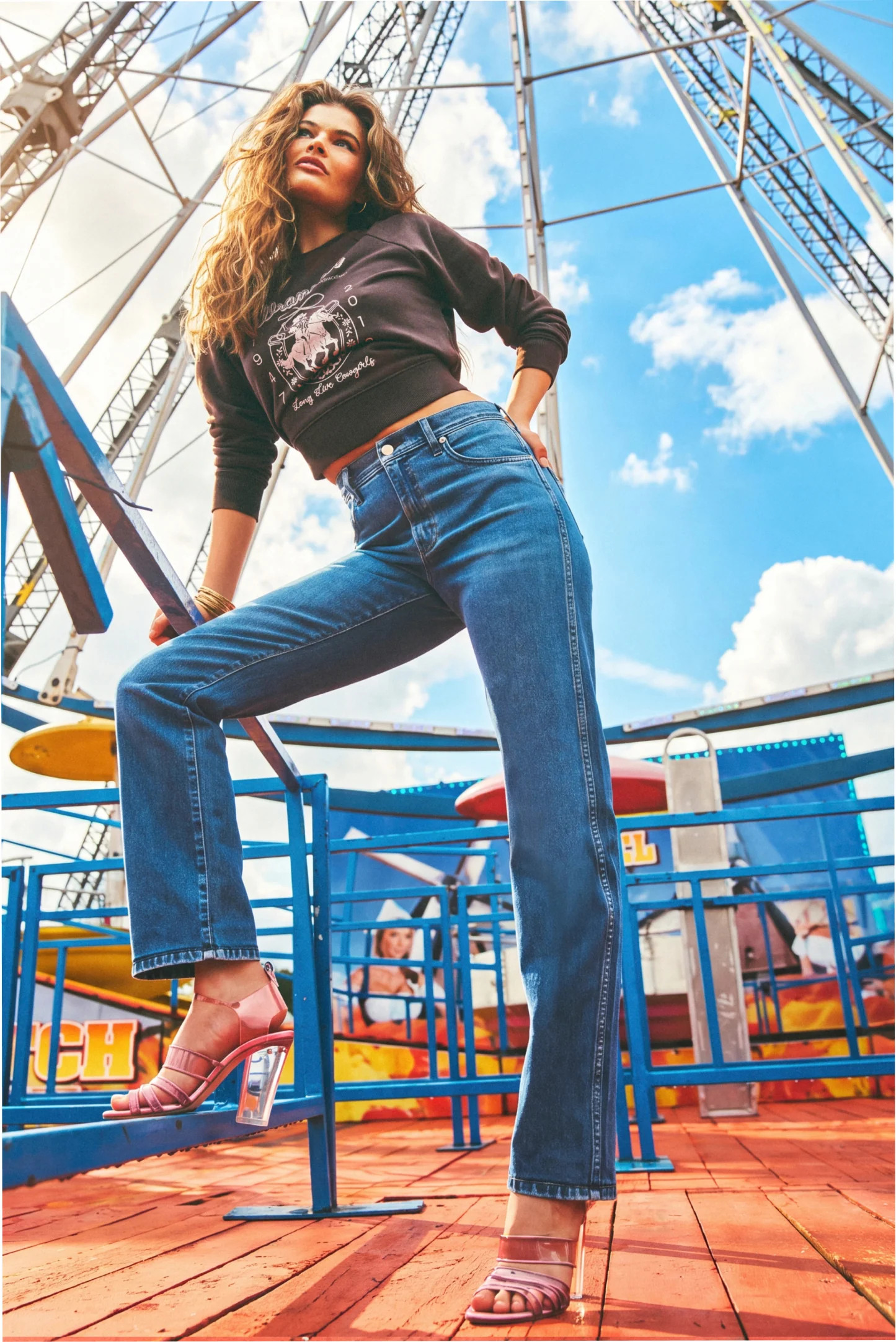 Wrangler x LoveShackFancy Medium Wash Cowboy Cut | LoveShackFancy