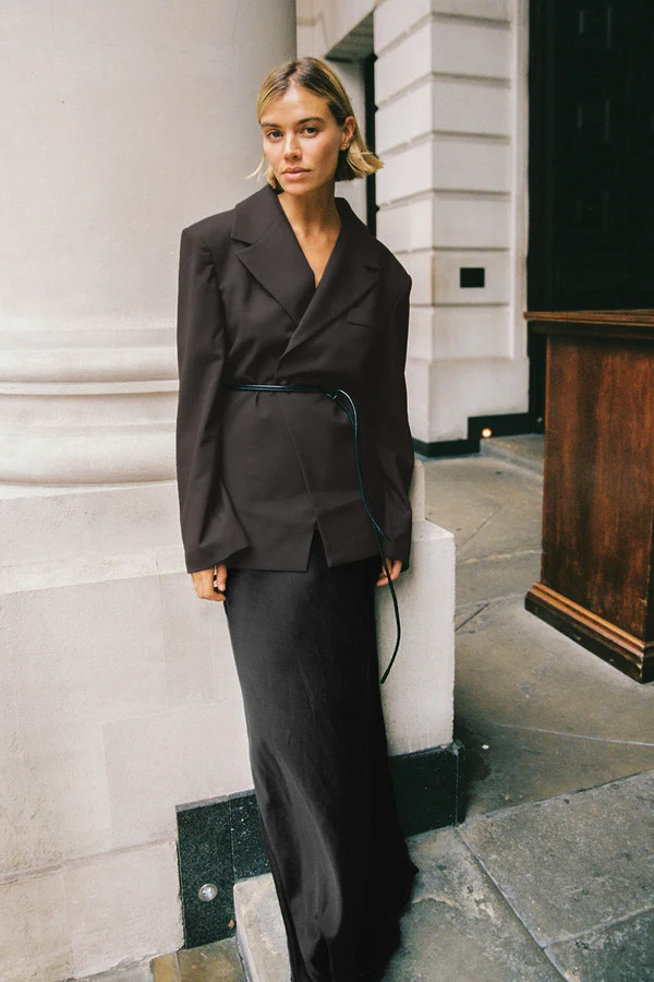 CHARLI BLACK SATIN MAXI SKIRT | DISSH