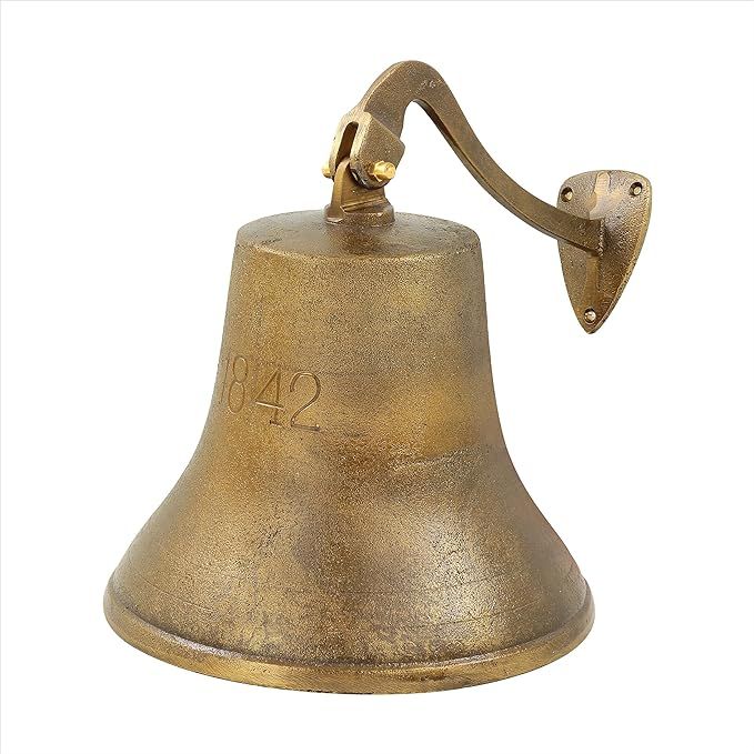 1842 - Shipwrecked Rustic Iron Styled Solid Antique Brass Ships & Boat Decorative Functional Bell... | Amazon (US)
