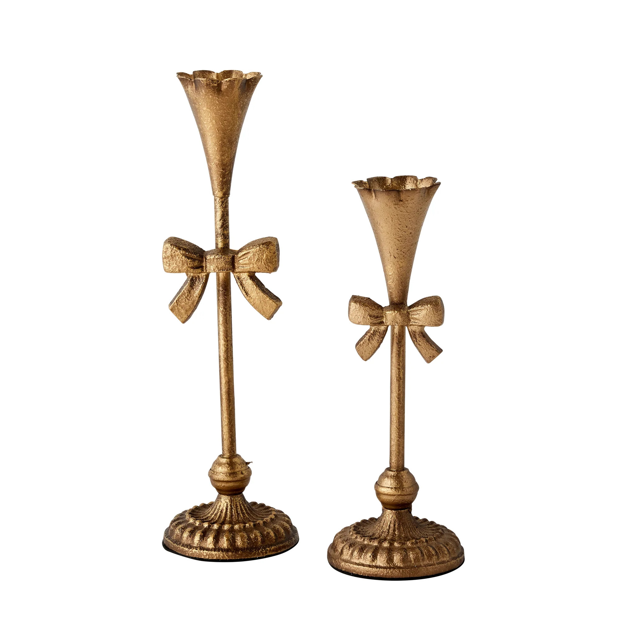 Gold Bow Candlesticks Set of 2 | Caitlin Wilson Design