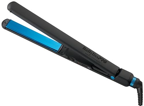 BaBylissPRO Nano Titanium Ultra-Thin 1-Inch Flat Iron Hair Straightener, 5-Inch Extended Plates for Faster Straightening, For All Hair Types | Amazon (US)
