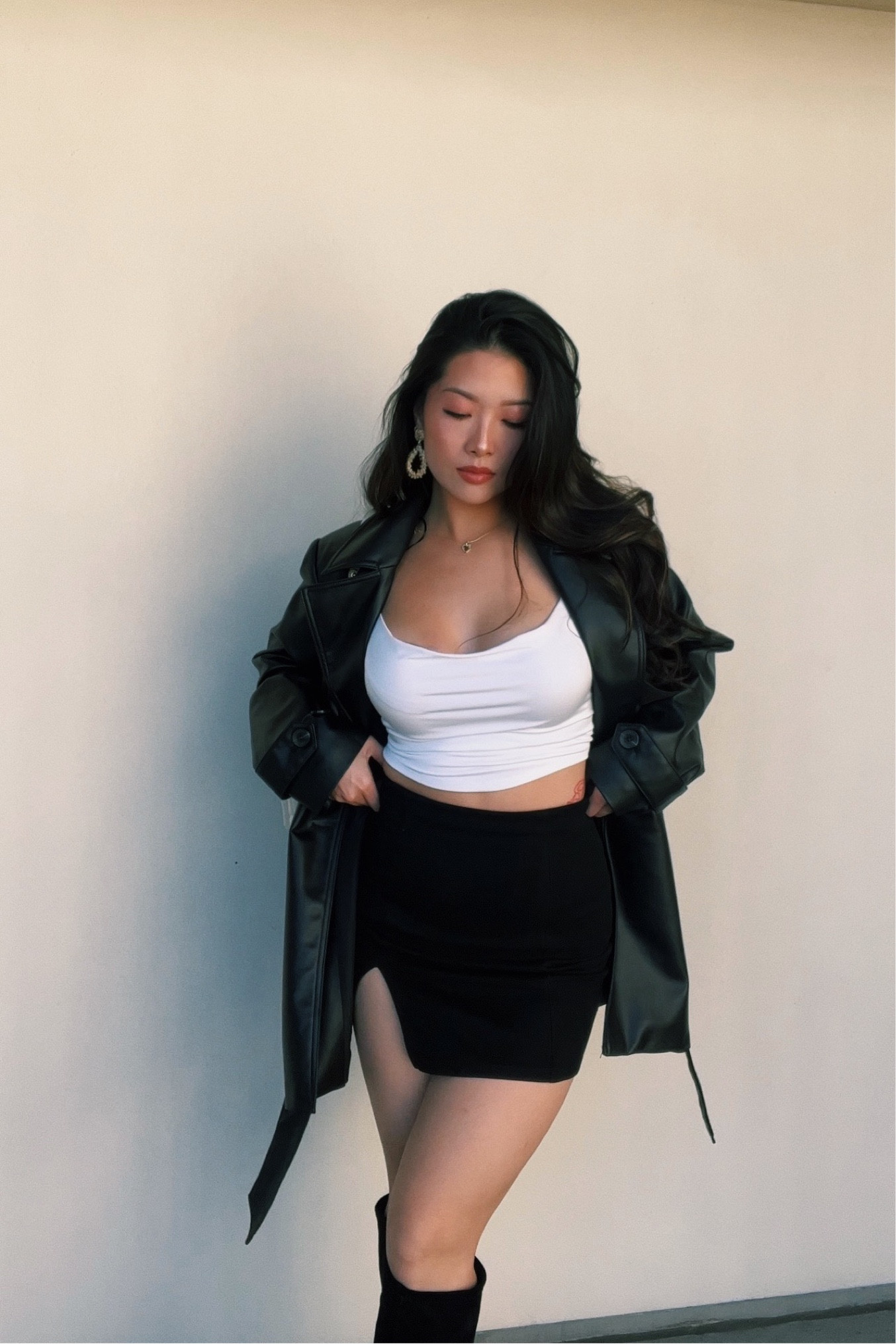 New Year Basics 🤍 

going out outfits, outfit inspo, minimalistic, crop top and mini skirt, trench coat outfit, leather coat outfit, ZARA, Franco Sarto Boots, knee high boots outfit ideas, winter outfits

#LTKshoecrush #LTKSeasonal #LTKstyletip