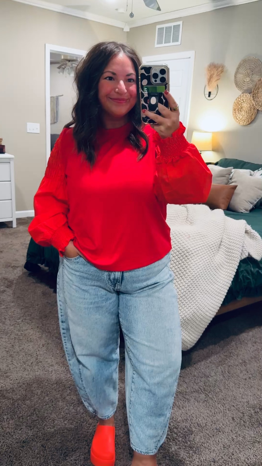 It’s the frilly sleeves for me ❤️ This Target blouse is fun but still workday appropriate.  platform crocs: fit oversized // wearing a 2
jeans: fit true to size // wearing a 14
long sleeve: fits true to size // wearing a large 

 

#LTKValentine #LTKootd #LTKSeasonal