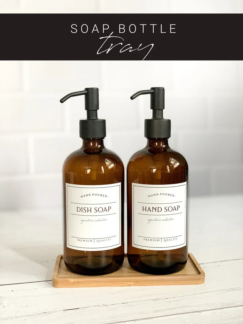 Soap Tray - Soap Bottle Tray - Bamboo Tray - Soap Caddy - FREE SHIPPING | Etsy (US)