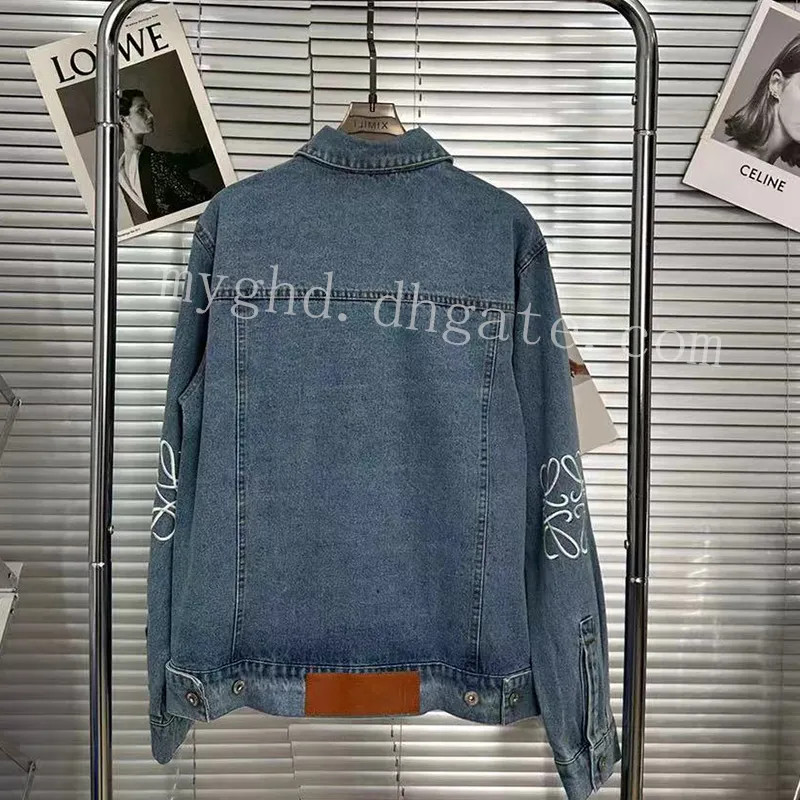DUPE LOE-WE Jeans XS-5XL Embroidered Logo on Knee and Denim Coat S-L Elbow Embroidery Pattern Fas... | DHGate