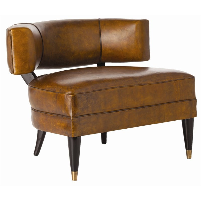 Arteriors 2996 Laurent 26.5 Inch Tall Wood Framed Leather Chair Mottled Brown Indoor Furniture Chair | Build.com, Inc.