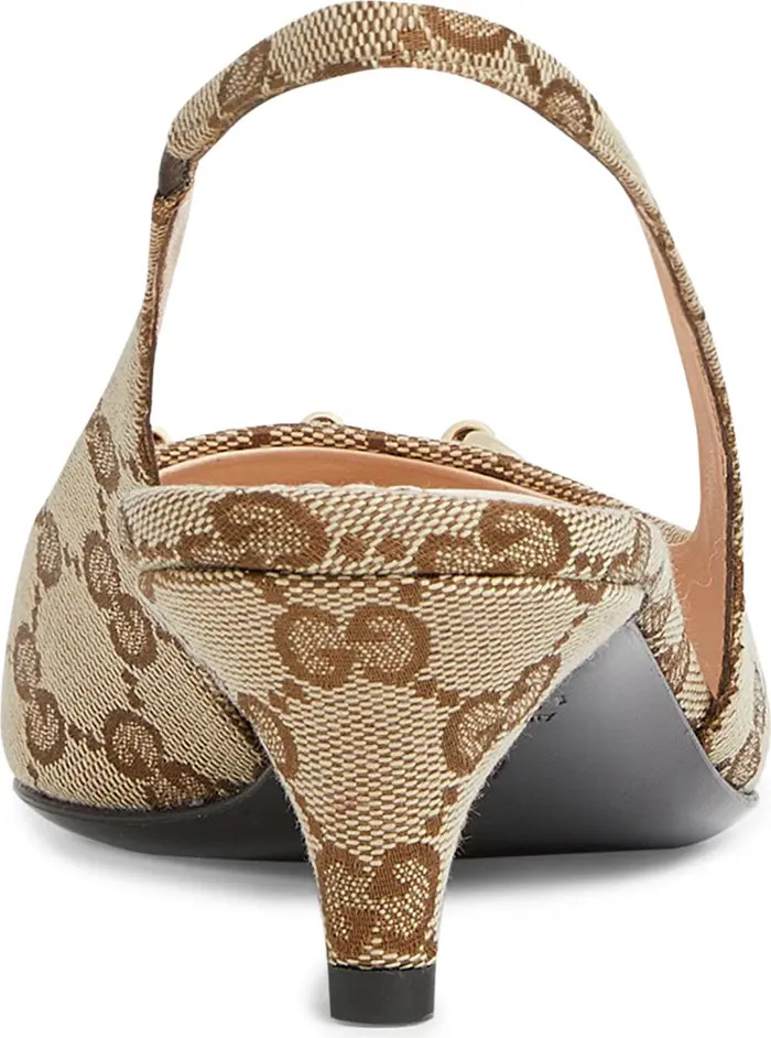 GG Supreme Canvas Kitten Heel Slingback Pump (Women) | Nordstrom