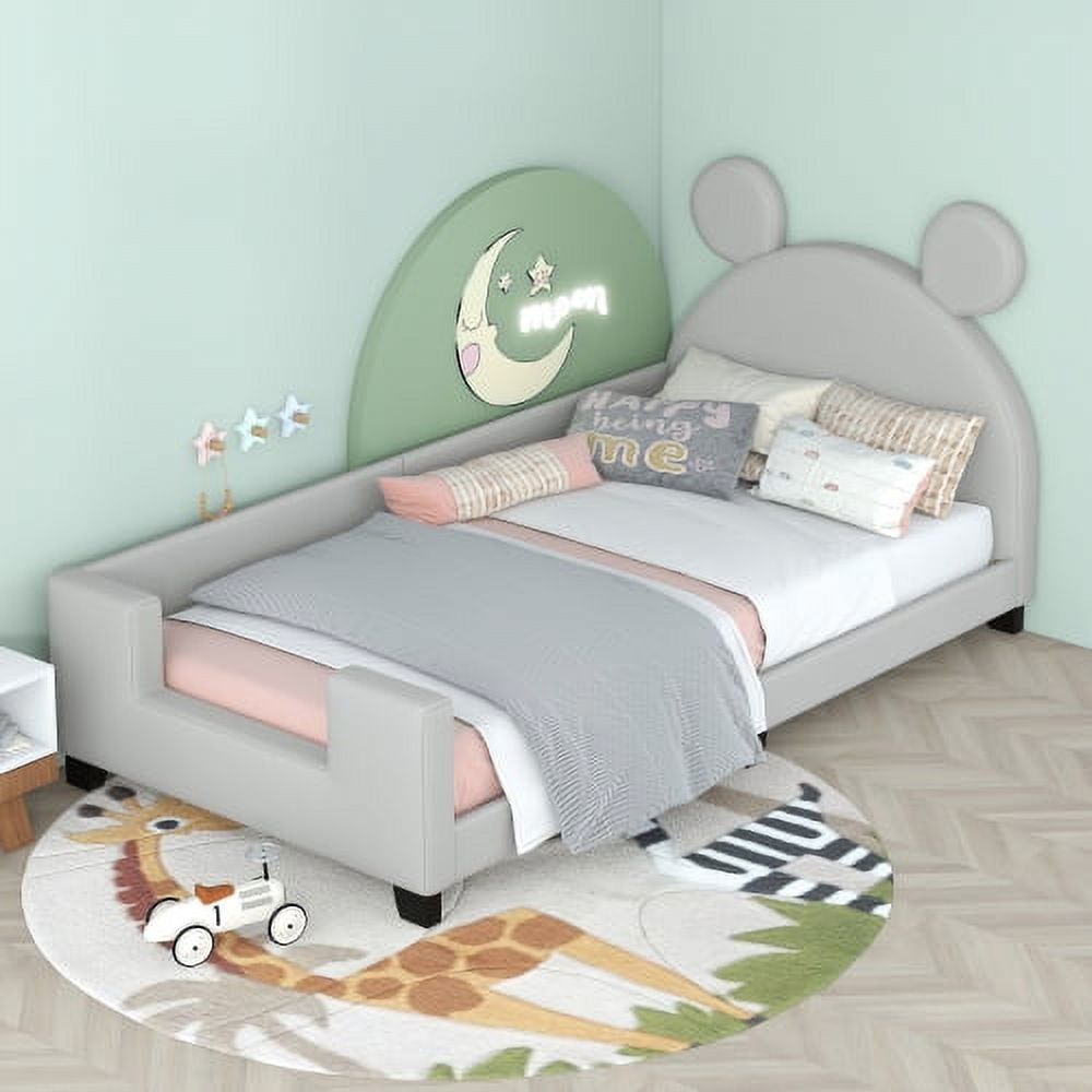 Kids Daybed Twin Size Upholstered Bed with Carton Ears Shaped Headboard, Wooden Cute Twin Platfor... | Walmart (US)