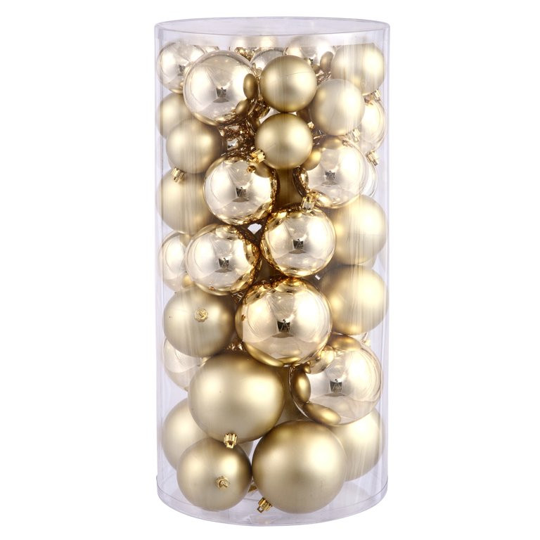 Vickerman 1.5"-2" Gold Shiny and Matte Finish Ball Ornament, 50 per Box | Walmart (US)
