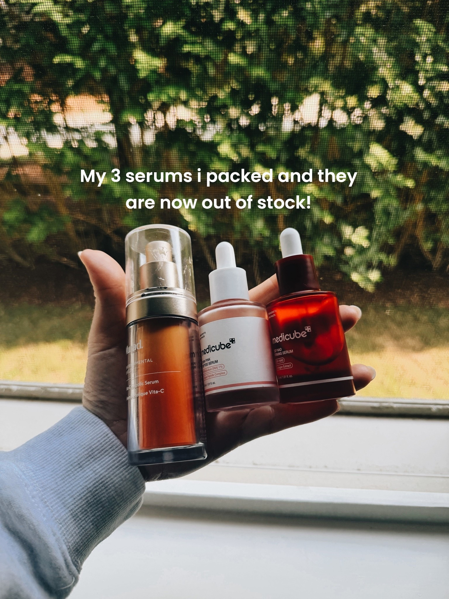 3 serums I packed and used almost every last drop! And linked my at home recovery products to kick my face back into gear! And skin :)