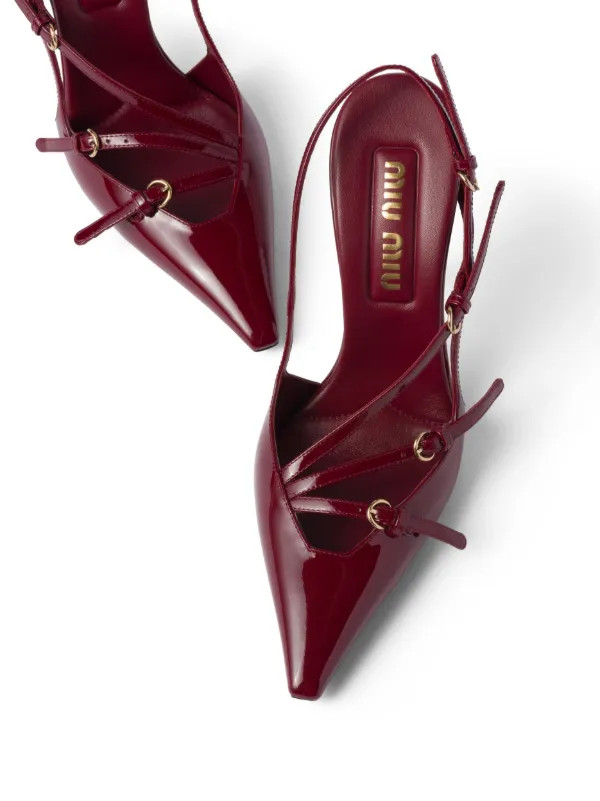 105mm buckle-detail slingblack pumps | Farfetch Global